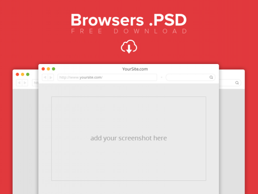Download Flat Web Browser Mockup PSD | Download Mockup