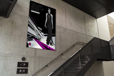 Download Indoor Advertising Hoarding Banner Mockup PSD | Download Mockup