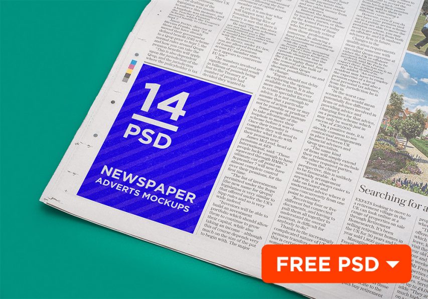 Download Newspaper Advert Mockup Template Free PSD | Download Mockup