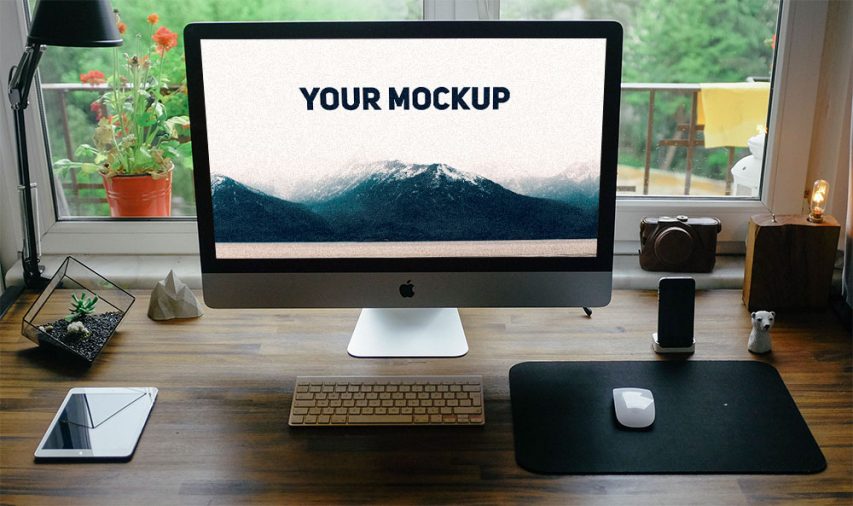 Realistic iMac Free PSD Mockup Template | Download Mockup