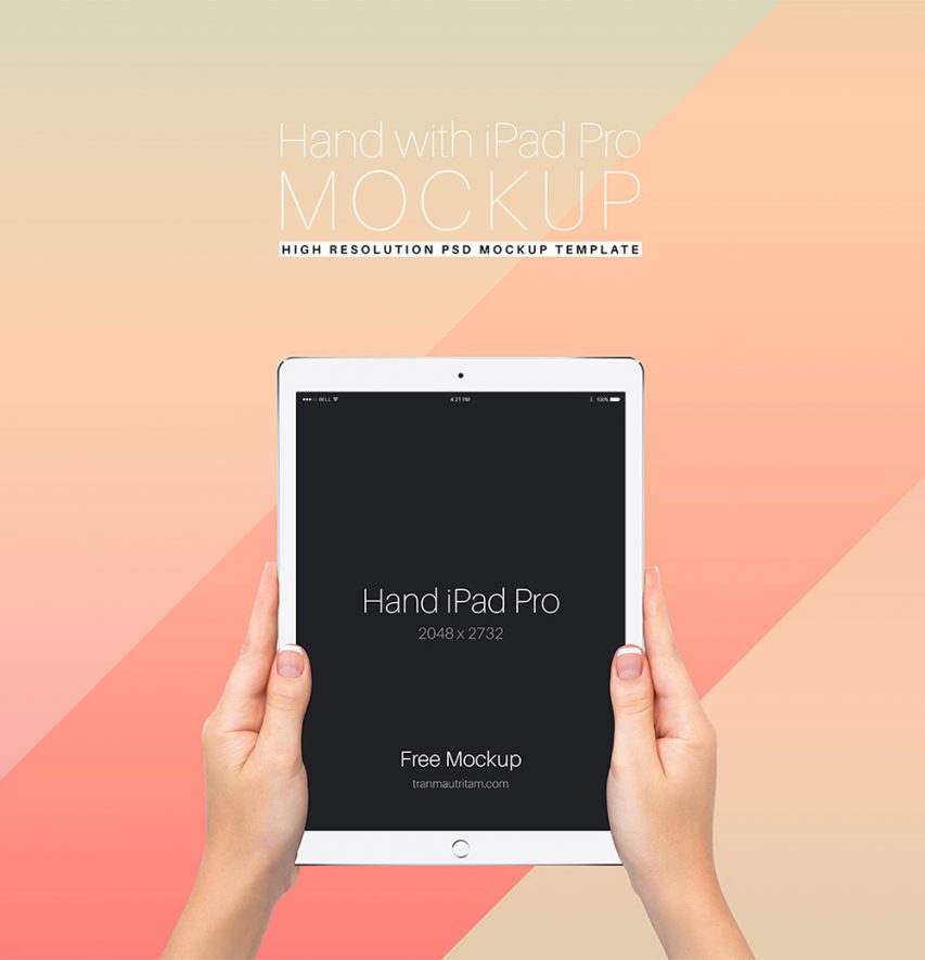 Download Hand Holding iPad Pro Free PSD Mockup Template | Download ...