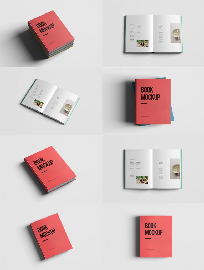 Realistic Book Mockup Template Pack Free PSD Download Mockup