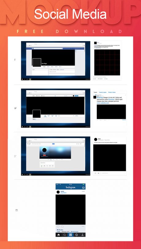 Download Social Media Mockup Kit Free PSD | Download Mockup
