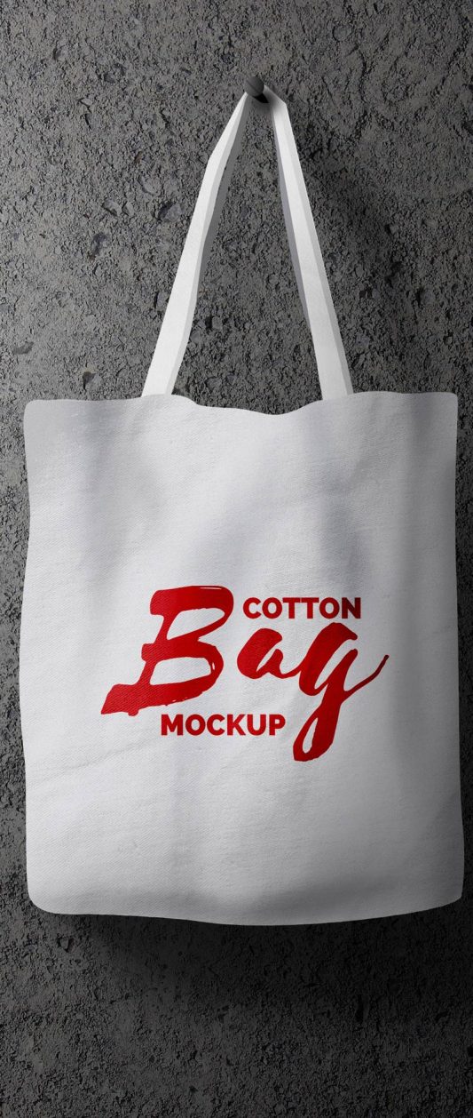 Hanging Cotton Bag Mockup Free PSD