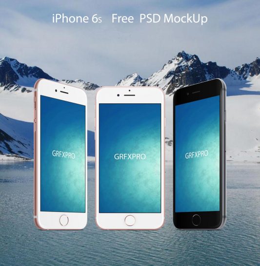 Iphone 6 Front and Angled Mockups Free PSD