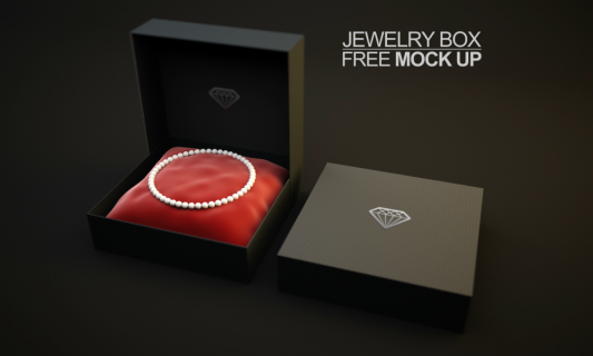 Jewelry Box Mock Up Free PSD