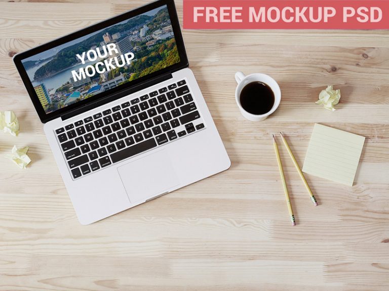 Download MacBook Top View Mockup Free PSD | Download Mockup
