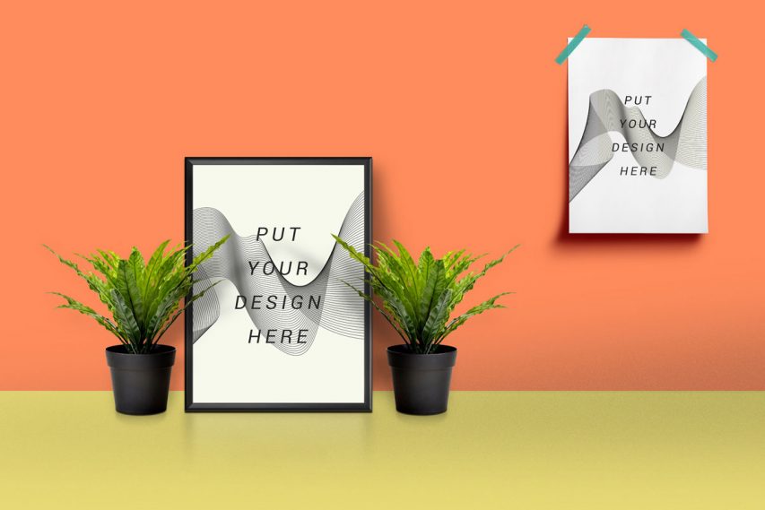 Picture Frame & Poster Mockup Free PSD