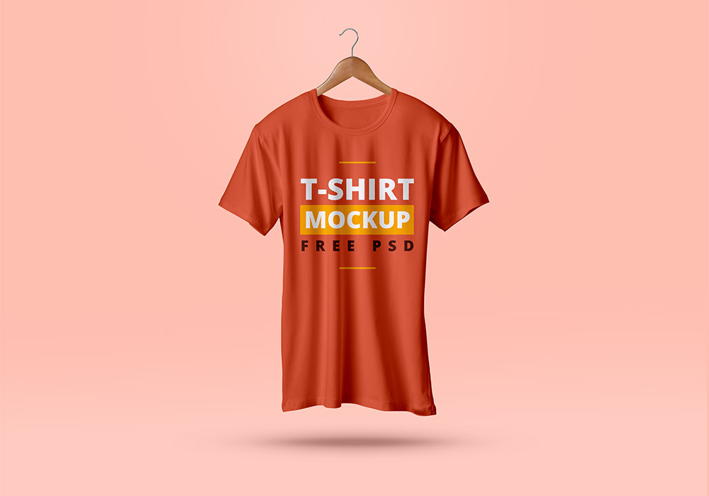 Realistic Hanging T-Shirt Mockup Free PSD | Download Mockup