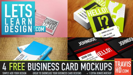 5 Professional Business Card Mockups Free PSD