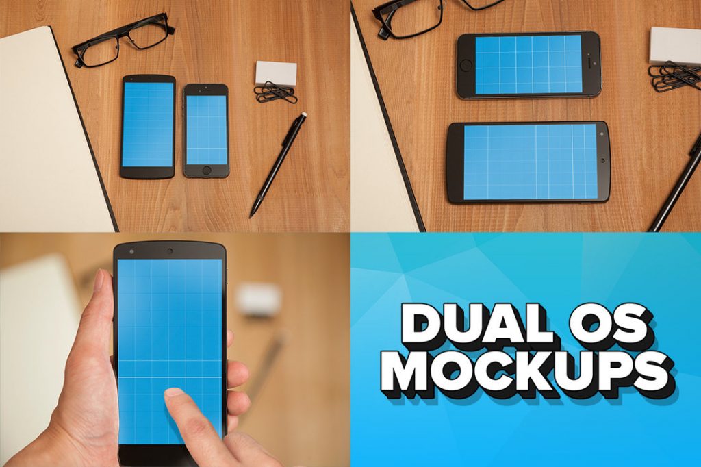 iPhone 5s and Nexus 5 Mockup Free PSD Download Mockup