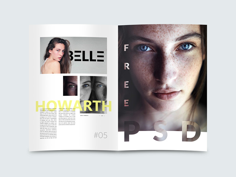Photorealistic Magazine Design Mockup Free PSD