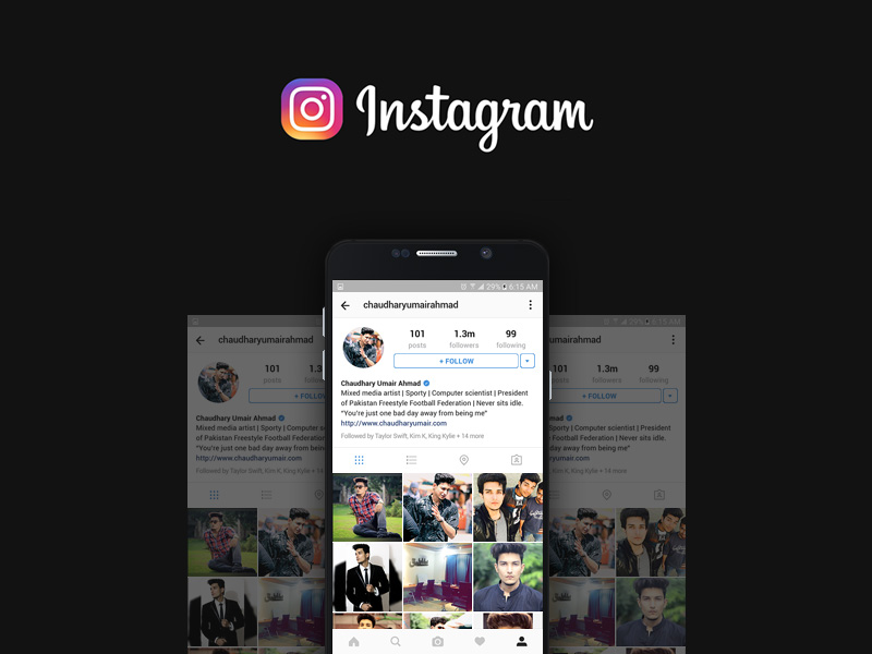 Instagram User Profile Mockup Free PSD