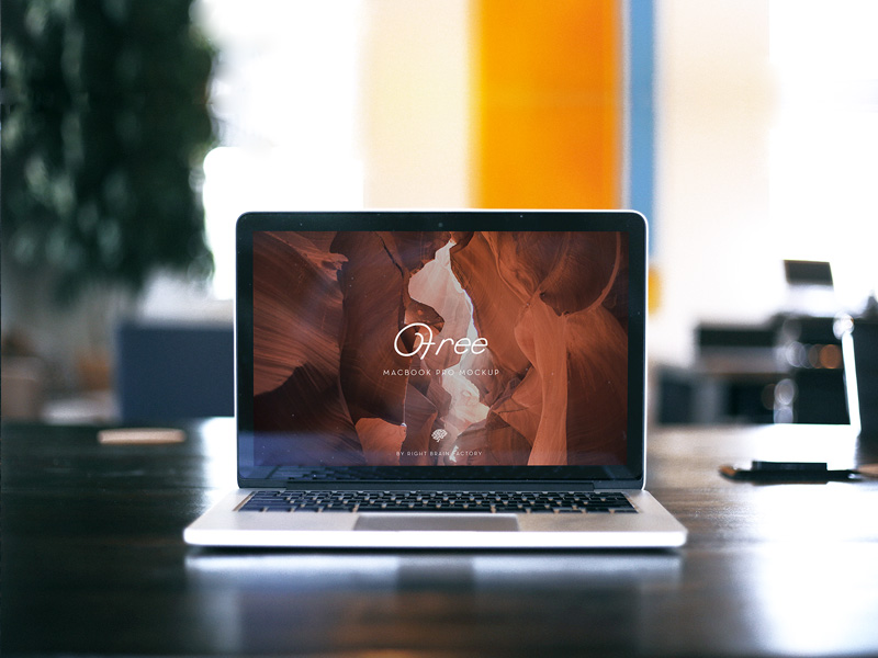 MacBook Pro Front View Mockup Free PSD