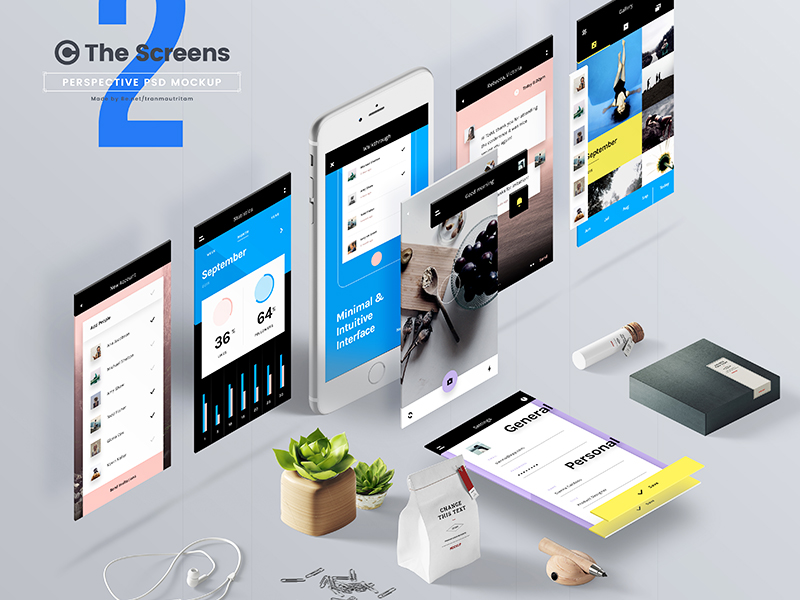 Download Mobile Application Perspective Mockup Free PSD | Download ... PSD Mockup Templates