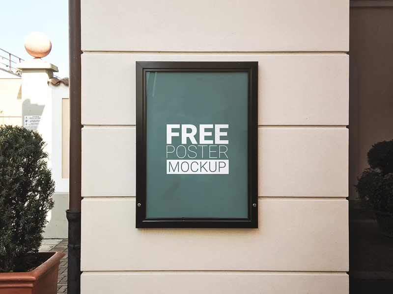 Outdoor Photorealistic Poster Mockup Free PSD