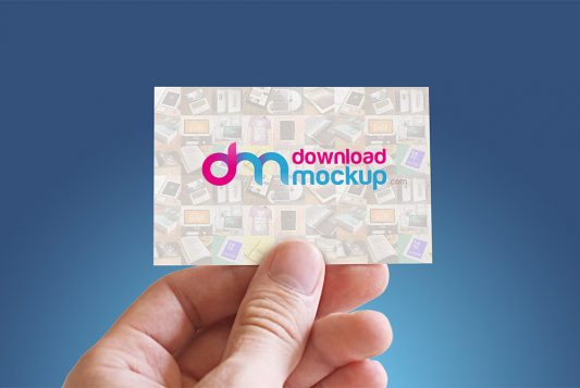 Business Card in Hand Mockup Free PSD