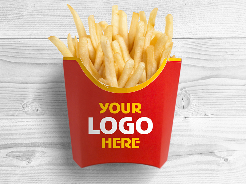 french fries packaging mockup free psd