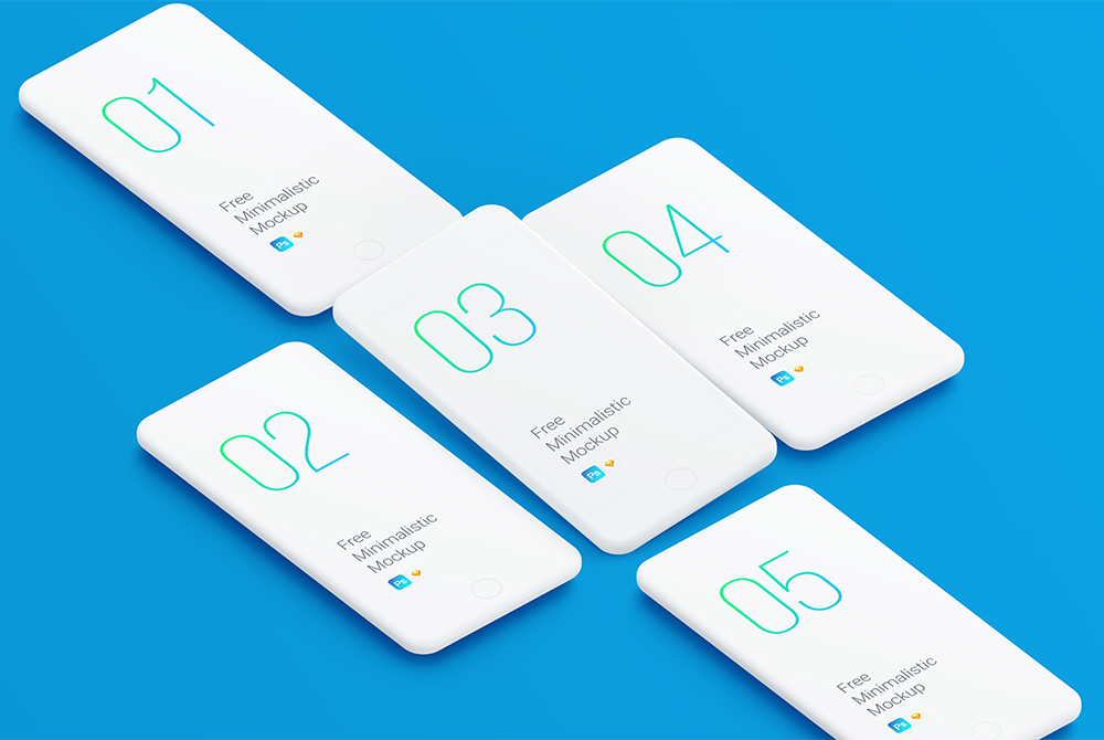 Download Minimalistic White iPhone Mockup Free PSD | Download Mockup