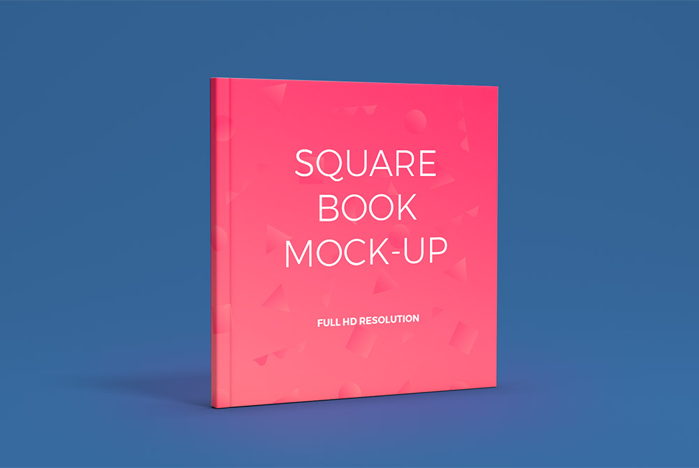 square book cover mockup free psd