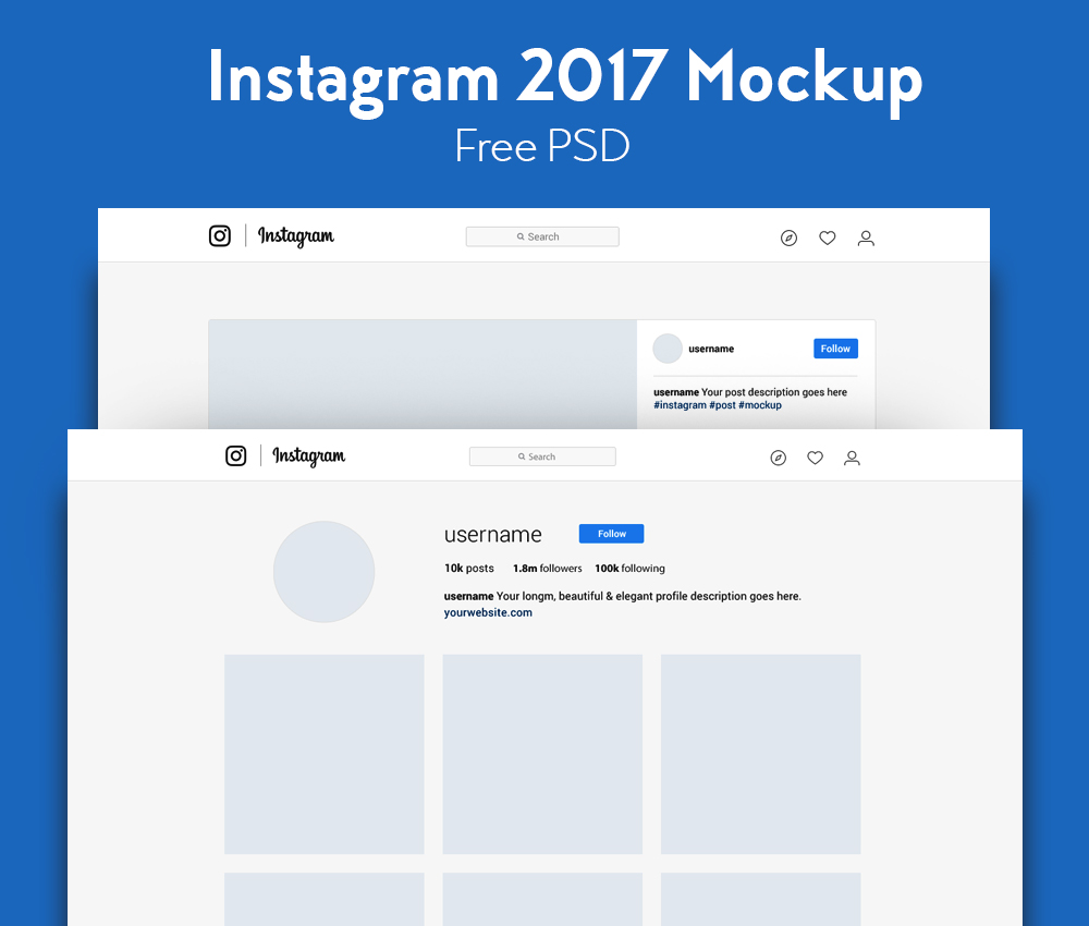 instagram 2017 mockup free psd