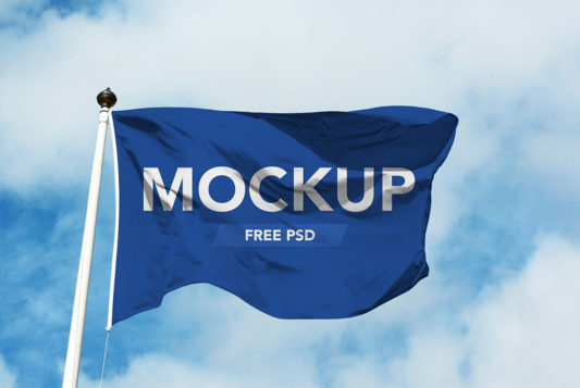 Realistic Flag Mockup Free PSD