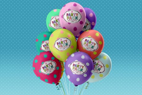 Party Balloons Mockup PSD | Download Mockup