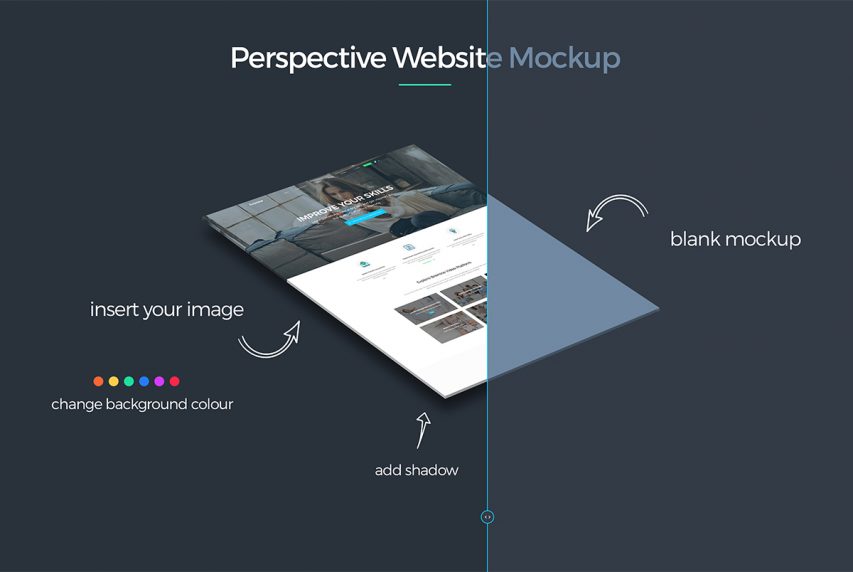 Perspective Website Mockup PSD