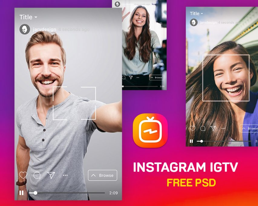 Instagram IGTV Mockup Template PSD