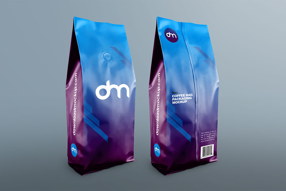 Download Free Coffee Bag Packaging Mockup Download Mockup