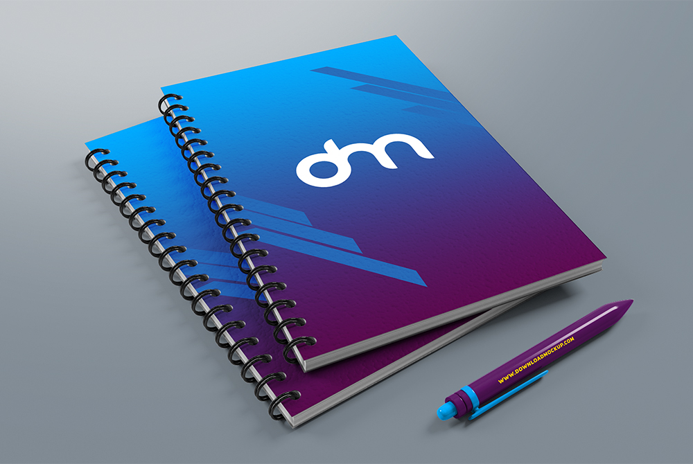 Download Spiral Notebook Mockup Template | Download Mockup PSD Mockup Templates