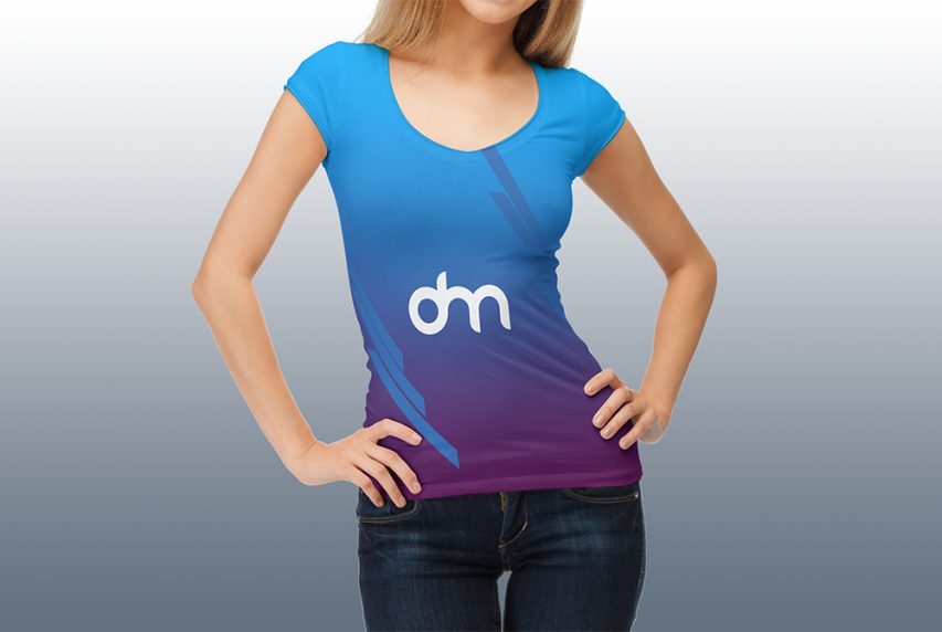 Woman T-Shirt PSD Mockup Template