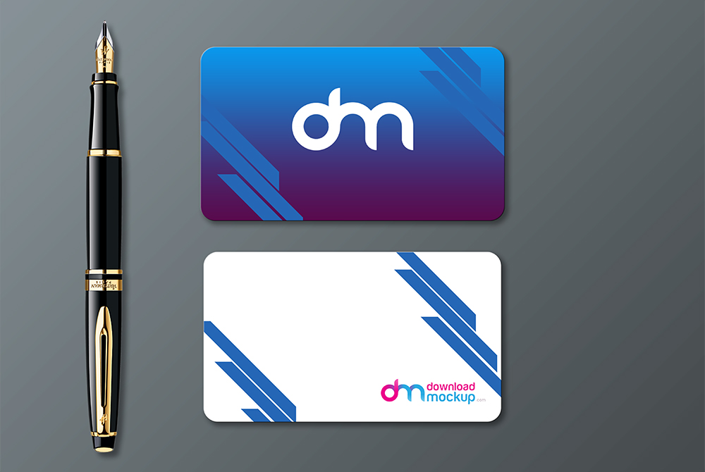 Download Rounded Corner Business Card Mockup Template | Download Mockup PSD Mockup Templates