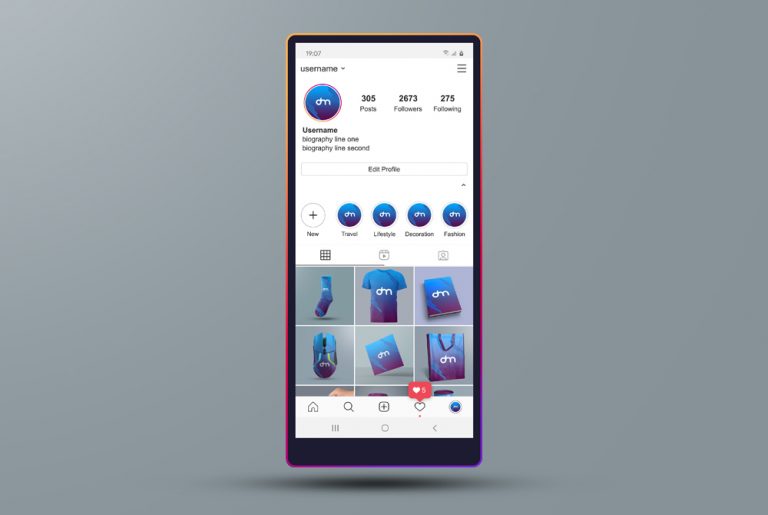 Download Instagram Profile Mockup Template PSD | Download Mockup