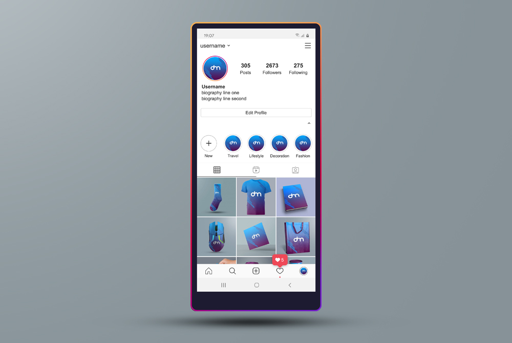 Download Instagram Profile Mockup Template PSD | Download Mockup