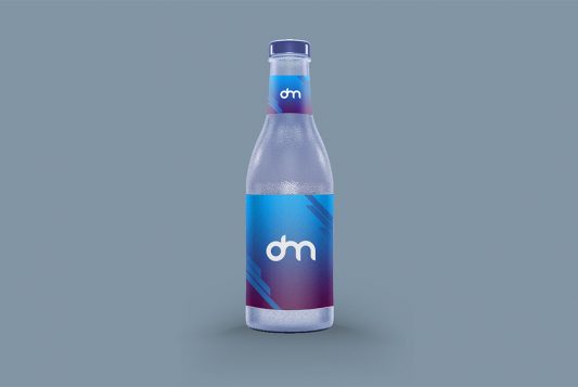Glass Bottle Label Design Mockup